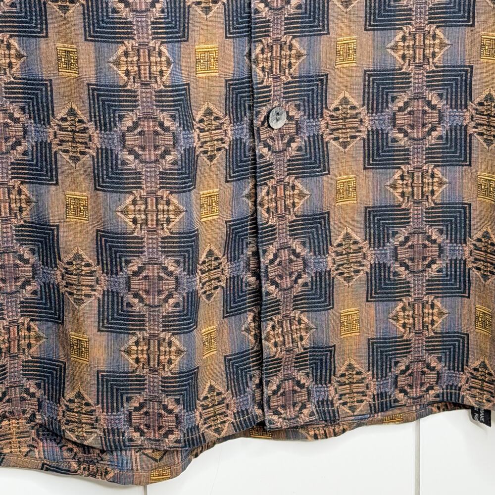Jhane Barnes Vintage Geometric Cotton Button Up Size L - Picture 4 of 10